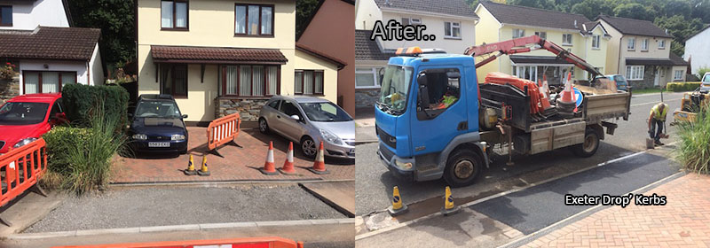 Exeter Drop Kerbs Installation in Newton Abbot Tarmac Dropped Kerb